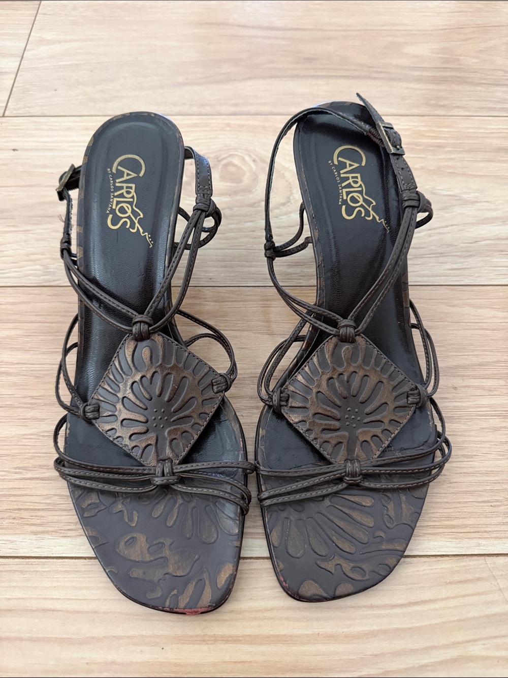 Carlos by Carlos Santana Brown Strappy Leather Sandals